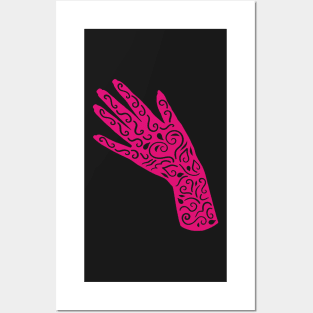 Pink Henna Hand | Cherie's Art(c) 2021 Posters and Art